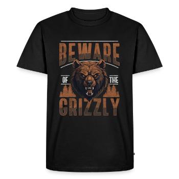 Rugissement du danger de l’ours - T-shirt Premium bio Homme - noir - Devant - Nico (187cm)