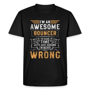 Sécurité Sécurité Entrée Danger - T-shirt Premium bio Homme - noir - Devant - Nico (187cm)