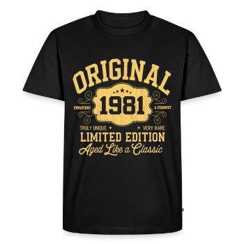 Original 1981 - Anniversaire 1981 Édition classique - T-shirt Premium bio Homme - noir - Devant - Nico (187cm)