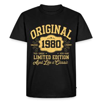 Original 1980 - Anniversaire 1980 Édition Classique - T-shirt Premium bio Homme - noir - Devant - Nico (187cm)