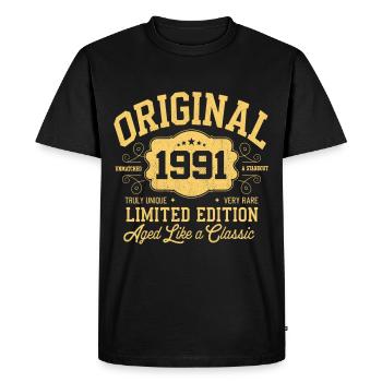 Original 1991 - Anniversaire 1991 Édition classique - T-shirt Premium bio Homme - noir - Devant - Nico (187cm)