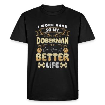 Doberman pedigree dog protection guard protection - Men's Premium Organic T-Shirt - black - Front - Nico (187cm)