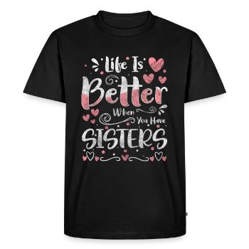 Frère ou sœur Amour Petit frère ensemble Crise - T-shirt Premium bio Homme - noir - Devant - Nico (187cm)