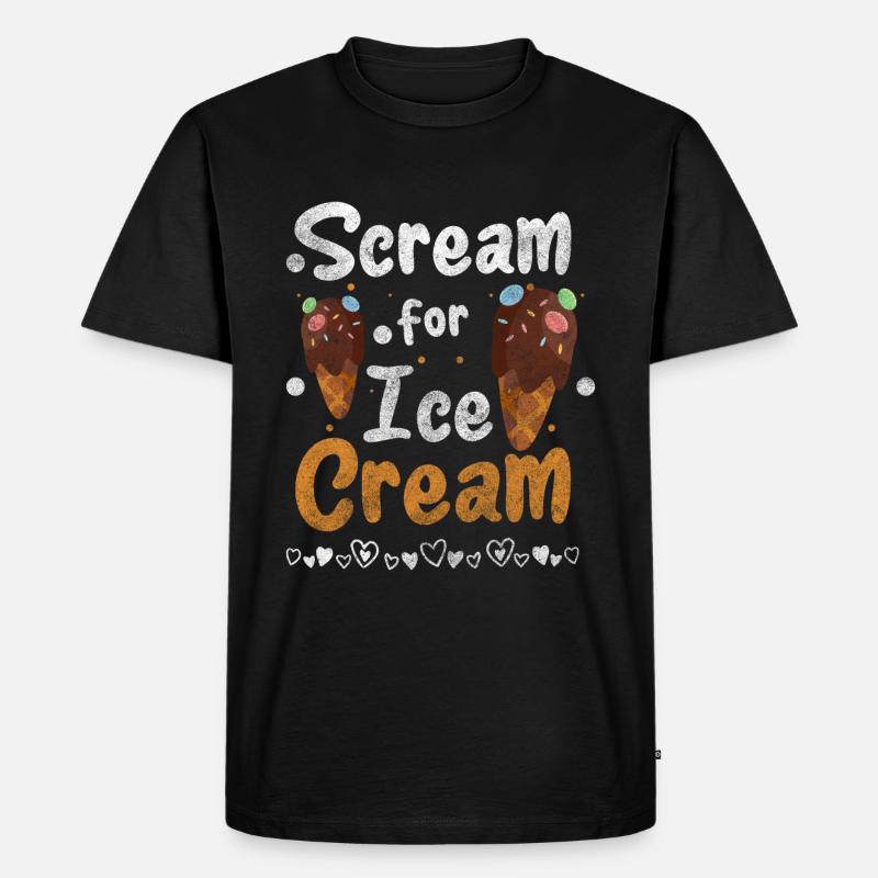 Eiscreme Eisdiele - Männer Premium Bio T-Shirt - Schwarz