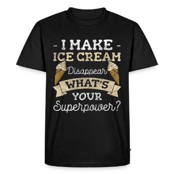 Cream Cream Scoop Cream Vendor Frozen Yogurt - Men's Premium Organic T-Shirt - black - Front - Nico (187cm)