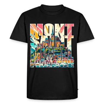 Mont Saint-Michel - T-shirt Premium bio Homme - noir - Devant - Nico (187cm)