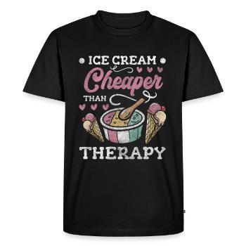Crème glacée sucrée - T-shirt Premium bio Homme - noir - Devant - Nico (187cm)