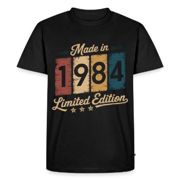 Vintage Made in 1984 Design - 40ème Anniversaire - T-shirt Premium bio Homme - noir - Devant - Nico (187cm)