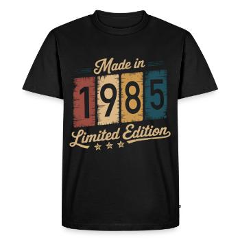 Vintage Made in 1985 Design - 40ème Anniversaire - T-shirt Premium bio Homme - noir - Devant - Nico (187cm)