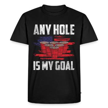 Bière Pong Mug Liqueur - T-shirt Premium bio Homme - noir - Devant - Nico (187cm)