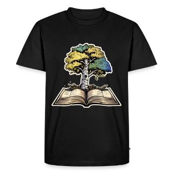 Lesen - Männer Premium Bio T-Shirt - Schwarz - Vorne - Nico (187cm)