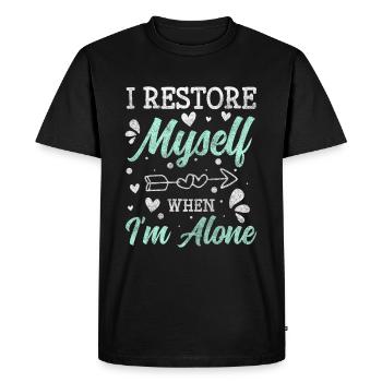 Introverti Geek Humour Single - T-shirt Premium bio Homme - noir - Devant - Nico (187cm)
