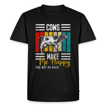 Cow Livestock Udder Economy - Men's Premium Organic T-Shirt - black - Front - Nico (187cm)