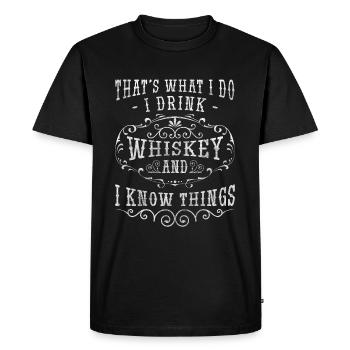 Rum Luxury Bottle Single Malt - Men's Premium Organic T-Shirt - black - Front - Nico (187cm)