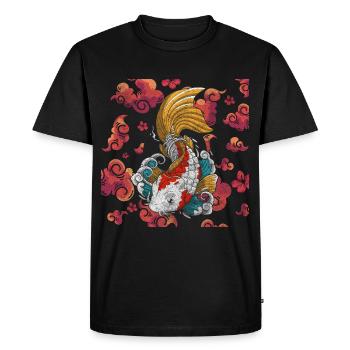 Asie Dragon Ninja Soleil Levant - T-shirt Premium bio Homme - noir - Devant - Nico (187cm)