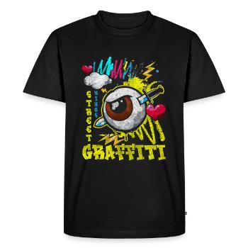 Peinture Graffiti Mode Unique - T-shirt Premium bio Homme - noir - Devant - Nico (187cm)
