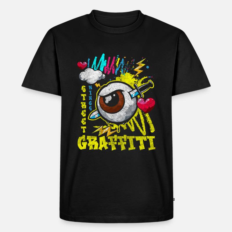 Graffiti Malerei Mode Einzigartig - Männer Premium Bio T-Shirt - Schwarz