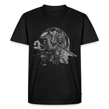 Symbole Japonais Ninja Aikido - T-shirt Premium bio Homme - noir - Devant - Nico (187cm)