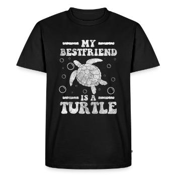 Tortue Nature Créatures Marines Lent - T-shirt Premium bio Homme - noir - Devant - Nico (187cm)