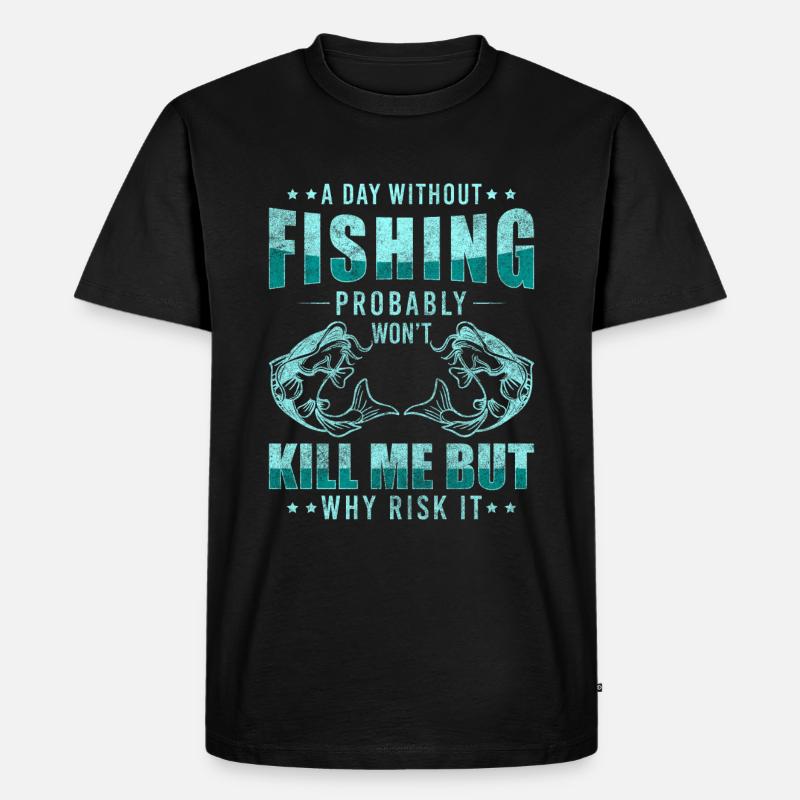 Fischen Karpfen Wochenende Wasser - Männer Premium Bio T-Shirt - Schwarz