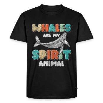 Whales Ocean Animal Diver - Men's Premium Organic T-Shirt - black - Front - Nico (187cm)