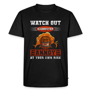 Feux d’artifice pyrotechniques interdits - T-shirt Premium bio Homme - noir - Devant - Nico (187cm)
