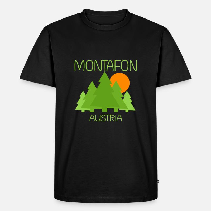 Montafon - Männer Premium Bio T-Shirt - Schwarz