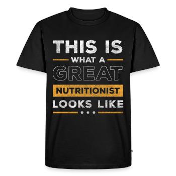 Objectif de l’aide du conseiller - T-shirt Premium bio Homme - noir - Devant - Nico (187cm)