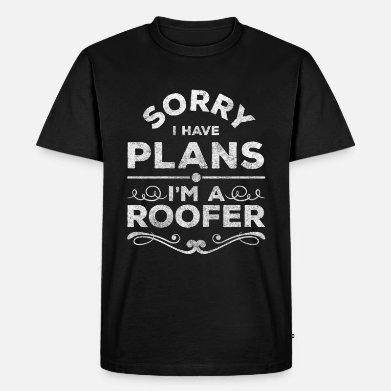 Dachdecker Baustelle Häuser Dachrinne - Männer Premium Bio T-Shirt - Schwarz