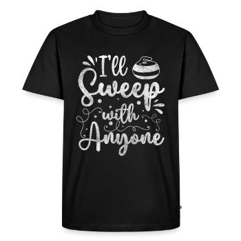 Essuie-glace pour bâton de sport d'hiver de l'équipe de curling - T-shirt Premium bio Homme - noir - Devant - Nico (187cm)