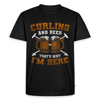 Essuie-glace de l'équipe de curling - T-shirt Premium bio Homme - noir - Devant - Nico (187cm)