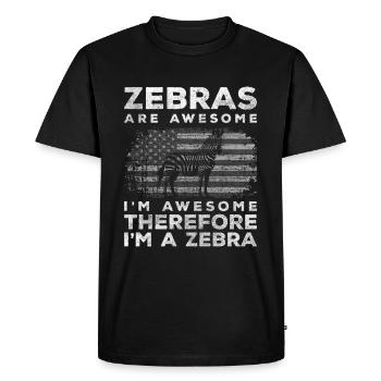 Zèbres animaux steppe Kenya - T-shirt Premium bio Homme - noir - Devant - Nico (187cm)