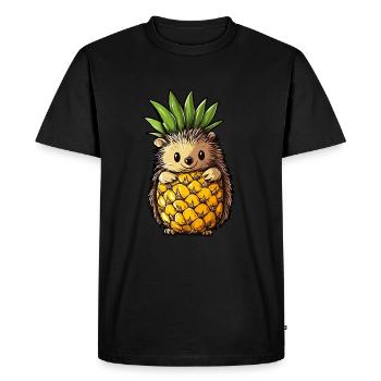 Hérisson ananas - T-shirt Premium bio Homme - noir - Devant - Nico (187cm)