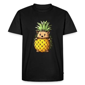 Hérisson ananas - T-shirt Premium bio Homme - noir - Devant - Nico (187cm)
