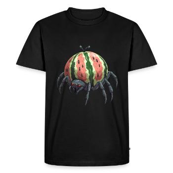 Araignée melon - T-shirt Premium bio Homme - noir - Devant - Nico (187cm)
