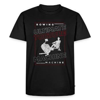 Entraînement de résistance avec un rameur - T-shirt Premium bio Homme - noir - Devant - Nico (187cm)
