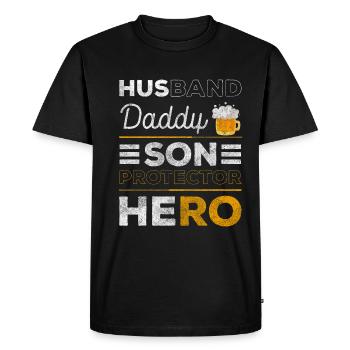 Cadeau d’anniversaire pour homme - T-shirt Premium bio Homme - noir - Devant - Nico (187cm)