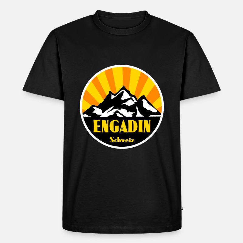 Engadin - Männer Premium Bio T-Shirt - Schwarz