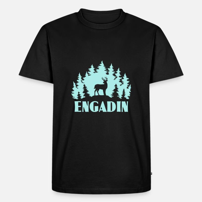 Engadin - Männer Premium Bio T-Shirt - Schwarz