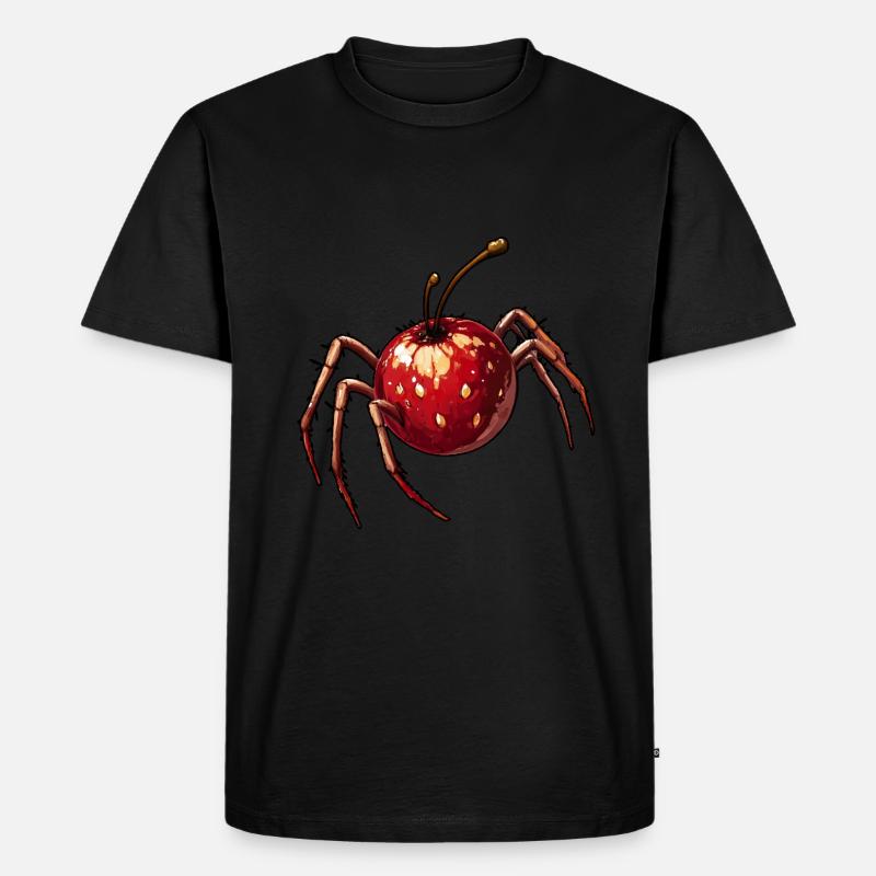 Kirschspinne Kirsche Spinne - Männer Premium Bio T-Shirt - Schwarz