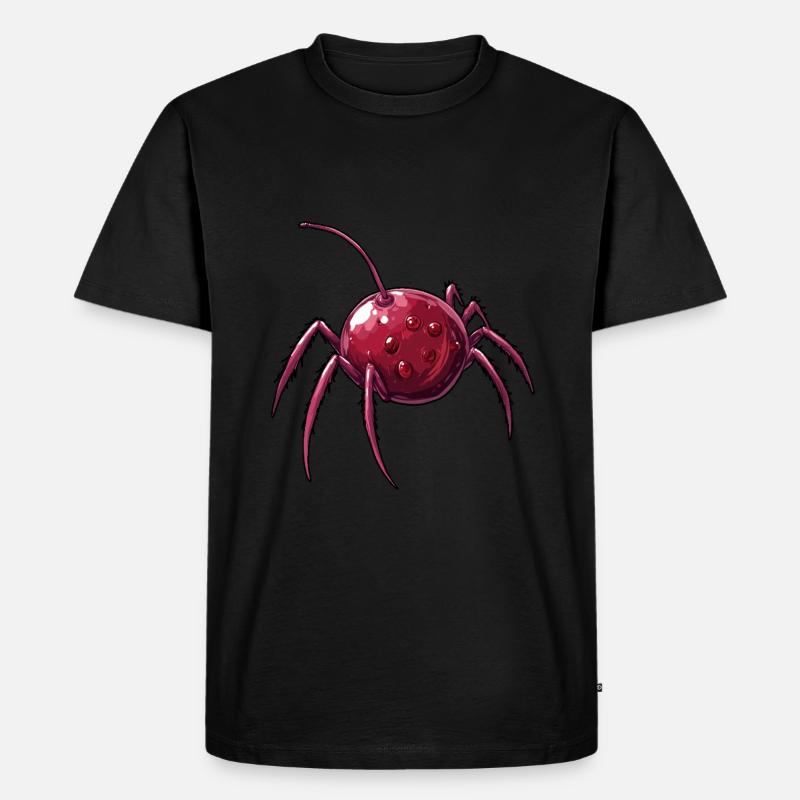 Kirschspinne Kirsche Spinne - Männer Premium Bio T-Shirt - Schwarz