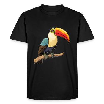 Toucan oiseau Djungle animaux exotiques - T-shirt Premium bio Homme - noir - Devant - Nico (187cm)