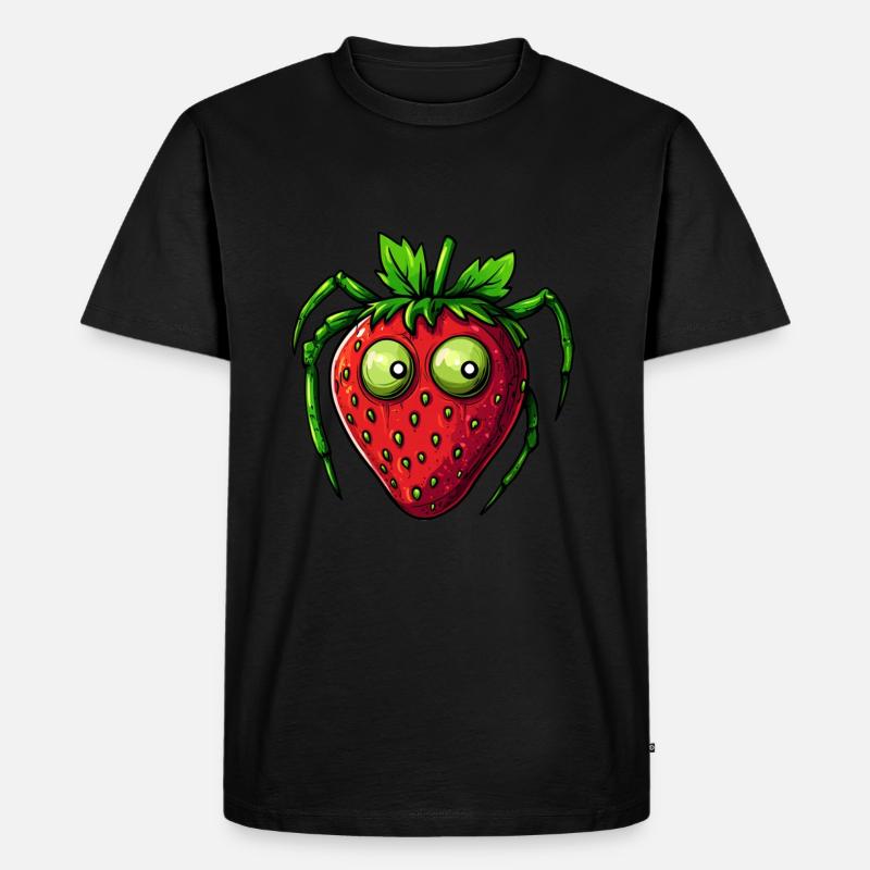 Erdbeerspinne Erdbeere Spinne - Männer Premium Bio T-Shirt - Schwarz