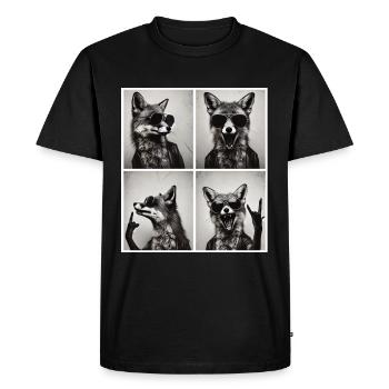 Renard à bascule avec lunettes de soleil – Cool & Wild - T-shirt Premium bio Homme - noir - Devant - Nico (187cm)