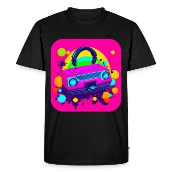 80s Retro Radio Star Nostalgia - Men's Premium Organic T-Shirt - black - Front - Nico (187cm)
