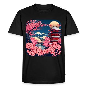 Japan World Tour Temples Culture - Men's Premium Organic T-Shirt - black - Front - Nico (187cm)