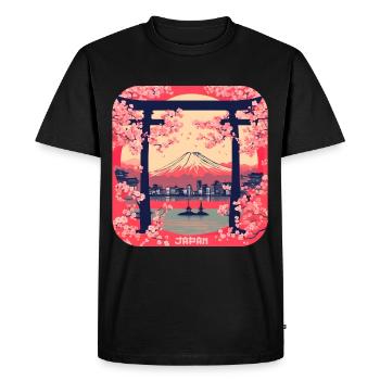 Temples Tokyo Culture World Tour - Men's Premium Organic T-Shirt - black - Front - Nico (187cm)