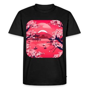 Tour du monde en Asie Temple Relax - T-shirt Premium bio Homme - noir - Devant - Nico (187cm)