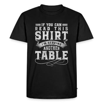 Serveur Service de pourboires Gastronomie Chef - T-shirt Premium bio Homme - noir - Devant - Nico (187cm)