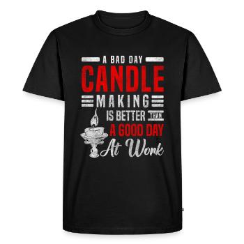 Bougies, Hobby, Décoration, Cire, Éclairage - T-shirt Premium bio Homme - noir - Devant - Nico (187cm)